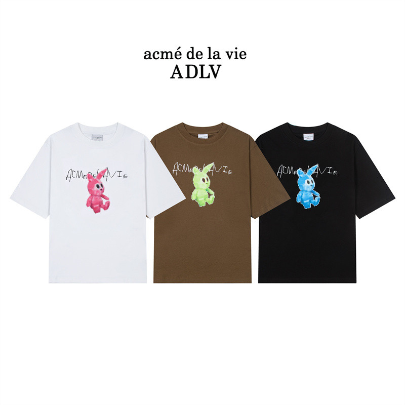 แฟชั่น ก01โวลต์ เสื้อยืดผู้ชายและผู้หญิง พิมพ์ลายตัวอักษรกระต่าย พลัสขนาด กีฬา ลําลอง แขนสั้น ท็อปส์