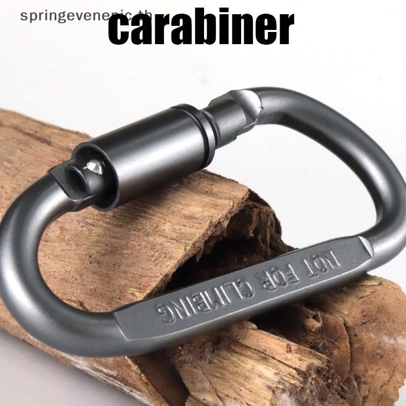 Springevenepic อลูมิเนียม D-ring ล็อค Carabiner สกรูล็อคตะขอแขวนหัวเข็มขัดพวงกุญแจสําหรับการตั้งแคมป์กลางแจ้งเดินป่าใหม่