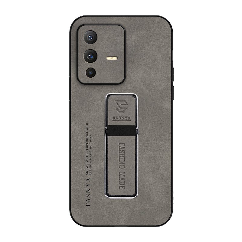 สําหรับ VIVO S12, V23 5G, เคสโทรศัพท์หนังนิ่มหนังแกะหรูหราพร้อมที่ยึดในรถยนต์แบบแม่เหล็กมัลติฟังก์ชั่น