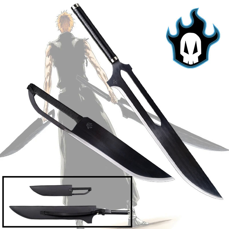 The Latest Ichigo's Sword Twin Set Zangetsu Banki Blade Replica Anime Bleach Swords Thousand Years B