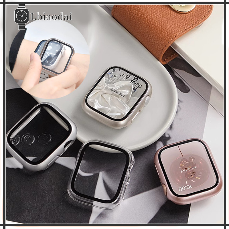 เปลือกแข็ง Apple Watch Ultra/SE 3 2 49mm Series 11 10 9 8 7 6 ฟิล์มป้องกันหน้าจอกรณีอุปกรณ์เสริม 40mm 41 44 45 42 38mm