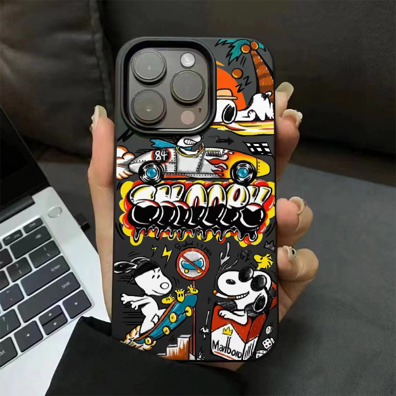 ❤️จัดส่งทันที❤️เคสไอโฟน11 12 13 14 15 16 17 Pro Max Creative funny Snoopy Matte Soft Case For iPhone 11,12,13,14,15,16PM