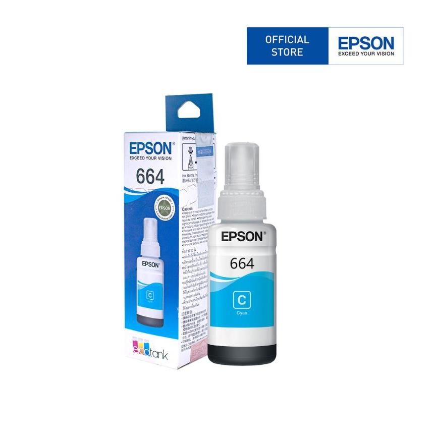 EPSON 664 （พร้อมกล่อง）หมึกแท้ 100%/ราคาถูก (L100/ 110/ 120/ 200/ 210/220/ 300/310/ 350/ 355/ 360/ 365)