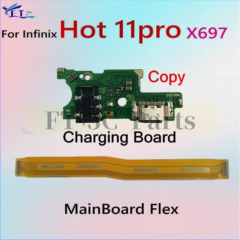 บอร์ดชาร์จสําหรับ Infinix Note 11 pro X697 บอร์ดหลักเมนบอร์ด flex Cable อะไหล่ทดแทน