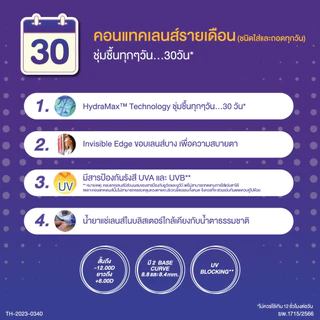 Acuvue Vita คอนแทคเลนส์รายเดือน (6ชิ้น/กล่อง)