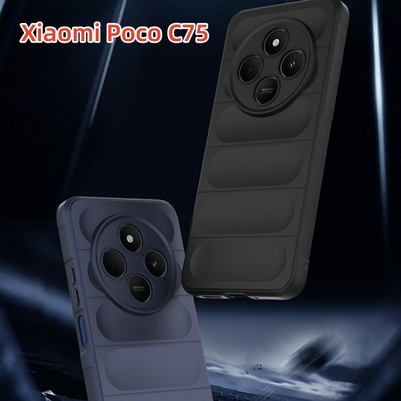 Xiaomi Poco C75 4Gกันกระแทกเคสโทรศัพท์สําหรับXiaomi Poco C75 C 75 PocoC75 4G 5G 2024 Square Liquid TPUซิลิโคนปลอกAnti-Fallกันชนนุ่มถุงลมนิรภัยกันกระแทกปกหลังShell
