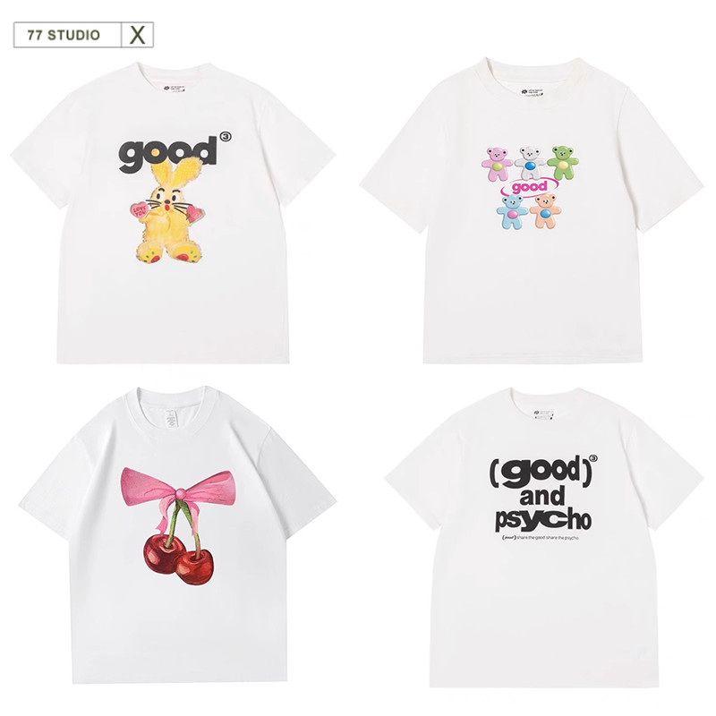 COD พร้อมส่ง เสื้อยืด oversized t shirtลายการ์ตูน100%cotton สวมใส่สบาย แฟชั่น สีขาว ญ-ช ใส่ได้ เสื้อ