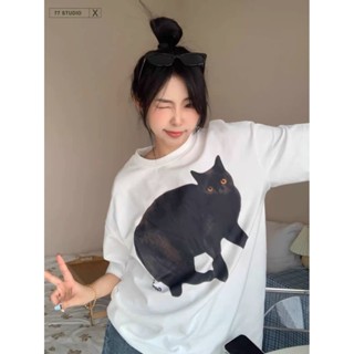 COD🚚 พร้อมส่ง🚚เสื้อยืด oversized t shirt 100%cotton ลายลูกแม…