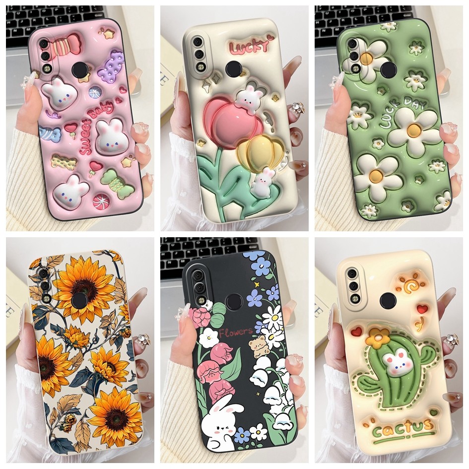 สําหรับ Huawei Y6s Y6 2019 Y6 Pro Y6p 2020 ปลอก MRD-LX2 LX1 JAT-L41 MED-LX9 ซิลิโคนสีสันดอกไม้เลนส์ป