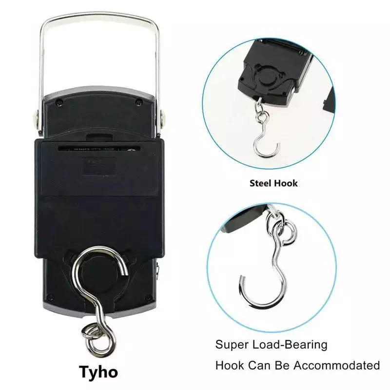 YTL Multifunctional  50 กก./10g อิเล็กทรอนิกส์แขวนตกปลากระเป๋าเดินทาง Balanca แบบพกพา  น้ําหนัก Hook Scale