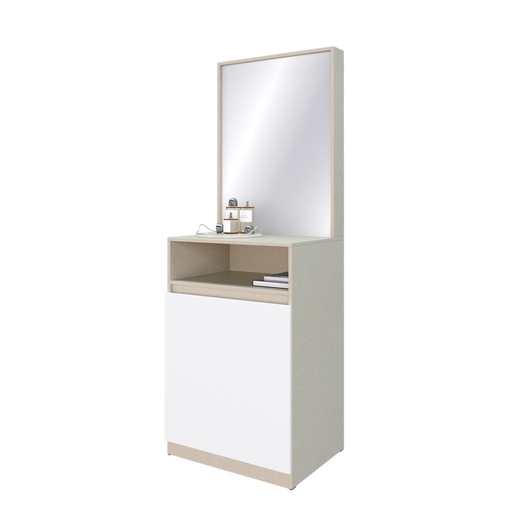 Koncept Furniture โต๊ะเครื่องแป้ง ขนาด 60 ซม. รุ่น Hollyn สีผ้าครีม (60x43x170 ซม.) แบรนด์ KONCEPT FURNITURE