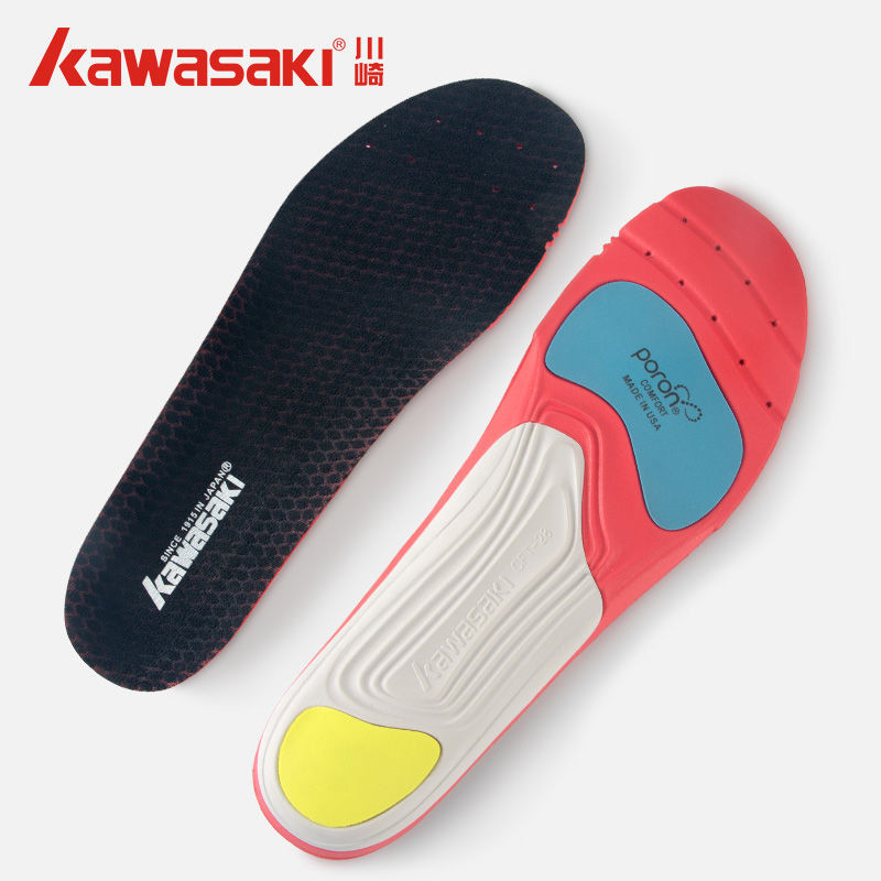 Kawasaki CFT-28แผ่นรองพื้นรองเท้า พื้นนิ่ม ระบายอากาศได้ดี ดูดซับแรงกระแทก สําหรับเล่นกีฬาแบดมินตัน