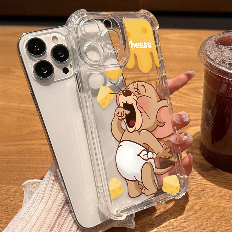 นิ่มกันกระแทกเคสโทรศัพท์ เคสสำหรับ เคส iphone 11 เคสไอโฟน 13 14 15 12 XR 7 8 6 Plus X XS 15 Pro MAXเมาส์ที่ต้องการชีส
