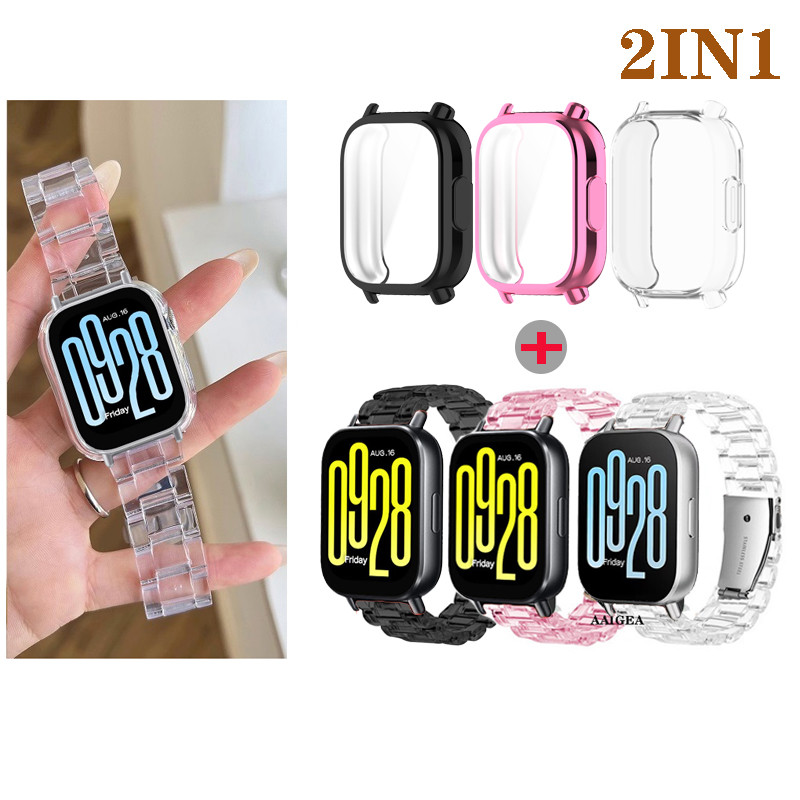 [เคสป้องกัน+สายนาฬิกา] เหมาะสำหรับ Xiaomi Redmi Watch 5 Active / 5 Lite, สายรัดสำรอง, สายเรซิน, เคสป้องกันหน้าจอ TPU แบบนุ่ม