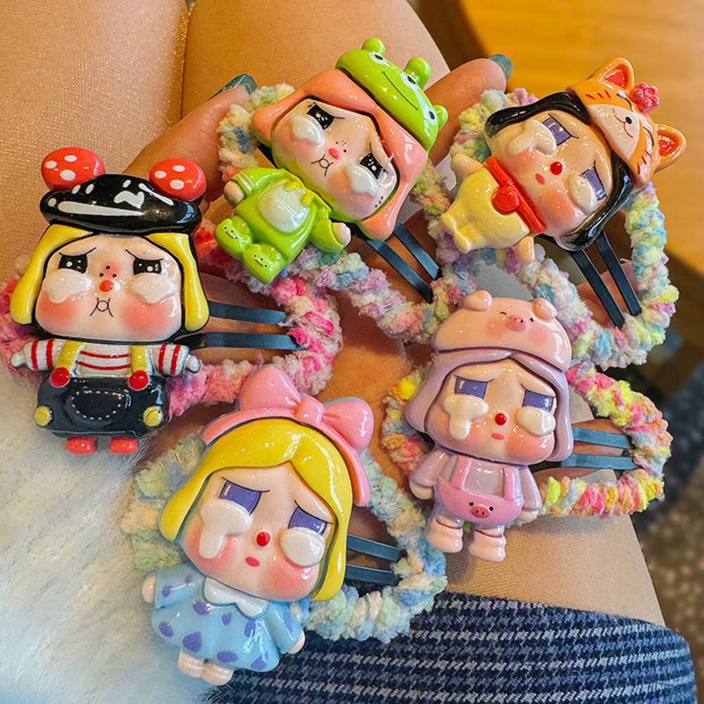 กิ๊บติดผม Barrettes คลิปด้านข้าง Bangs อุปกรณ์เสริมผมการ์ตูนตุ๊กตาทอหวานน่ารักสไตล์ Crybaby/Labbu/Capybara Headwear