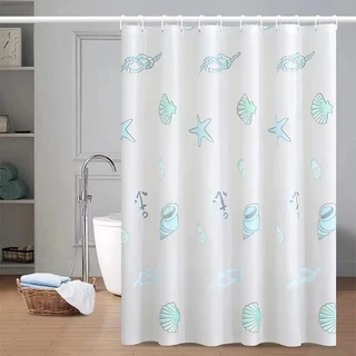ม่านห้องน้ำ ขนาด180X180cm ผ้าม่านกันน้ำ, พลาสติกกันน้ำ ติดตั้งง่าย รูปแบบหลาย
