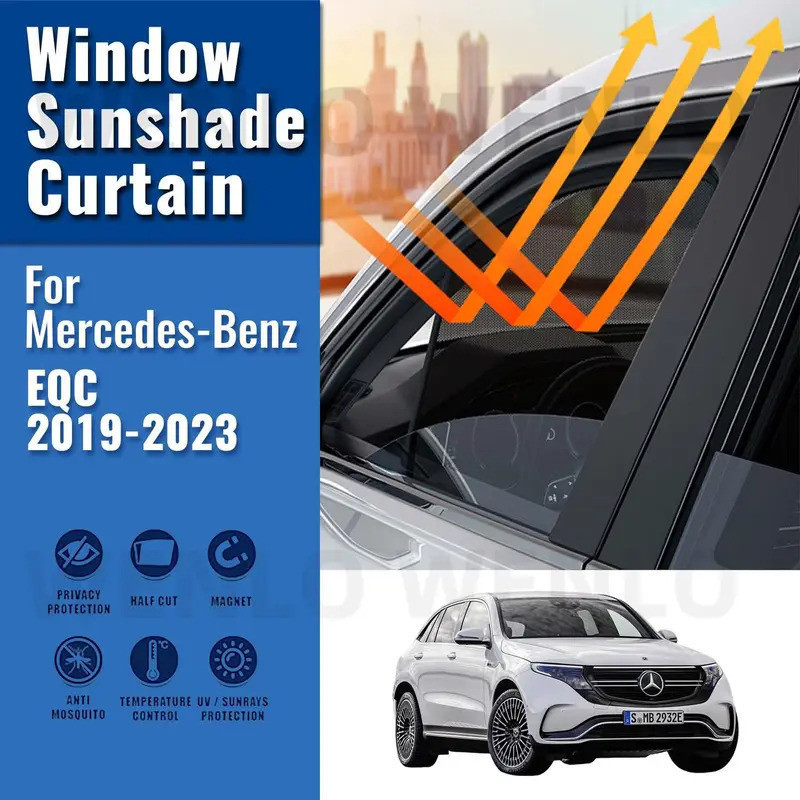 ม่านบังแดดรถยนต์สําหรับMercedes Benz EQC N293 2020-2023 EQC400 Magnetic Car Sunshade Shieldด้านหน้าก