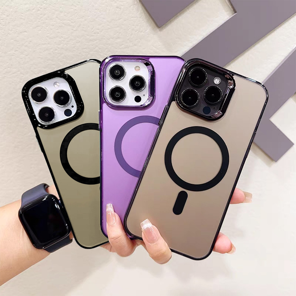 อะคริลิคใสเคสโทรศัพท์ for IPhone 16 11 12 13 14 15 Pro Max 14 Plus X XR XS MAX 7 8 Plus Hardแม่เหล็ก