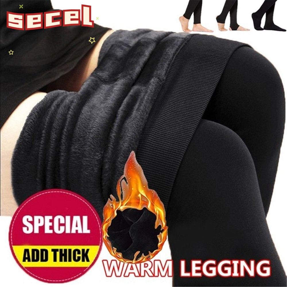 Secel Slim Leggings 8 สี Fluff Lined Womens Clothing Stretch Pants