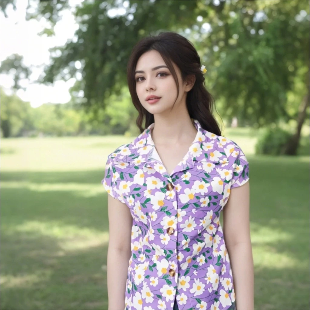 เสื้อแขนสั้นลายดอกไม้ผู้หญิง thumbnail 10