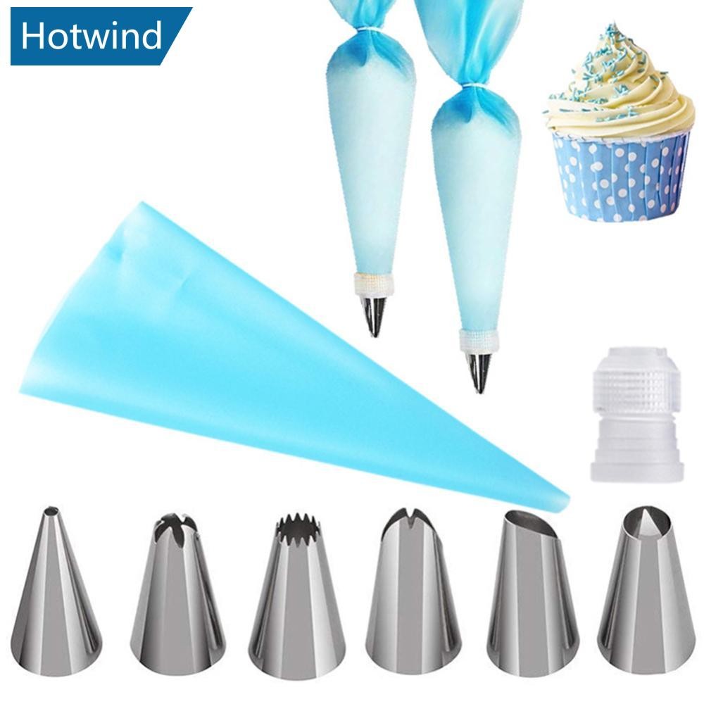 Hw 8 ชิ้น/เซ็ตครีมครัวถุงขนม + สแตนเลสหัวฉีดเค้ก DIY I2N1