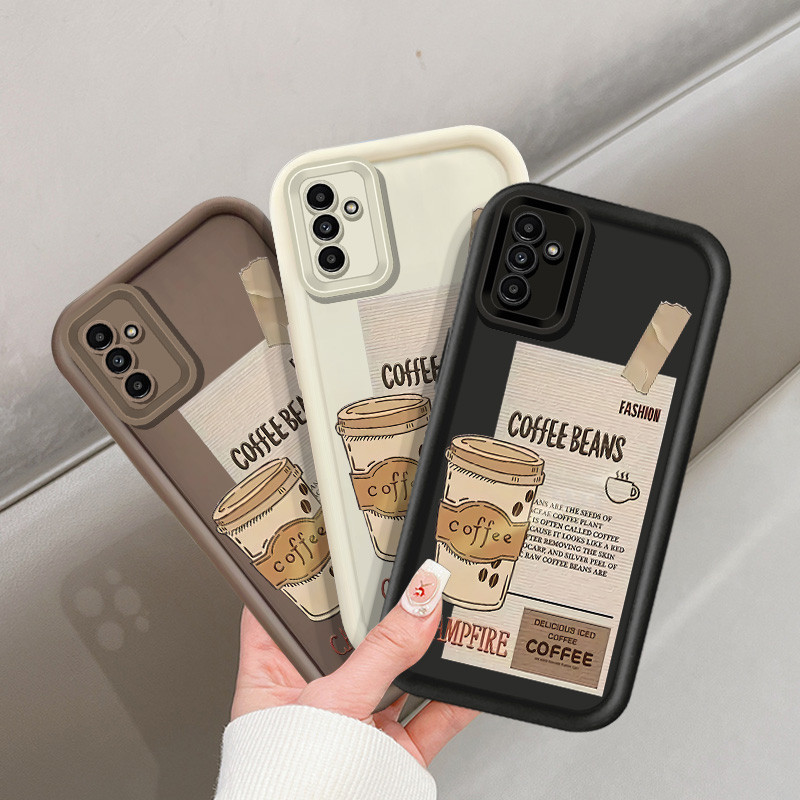 SAMSUNG ส่วนบุคคลอินเทรนด์กาแฟป้ายเคสโทรศัพท์สําหรับsamsung Galaxy A13 A12 A14 A15 A20 A30 A21S A22 