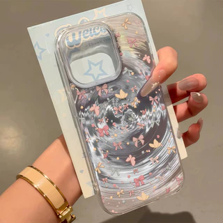 เคสไอโฟน13 16 ลายดอกไม้น้ำวน เคส For IPhone 11 13 12 14 15 16 Pro Max IP 8P 7P Plus X XR XS Max SE กันกระแทก เคสมือถือ