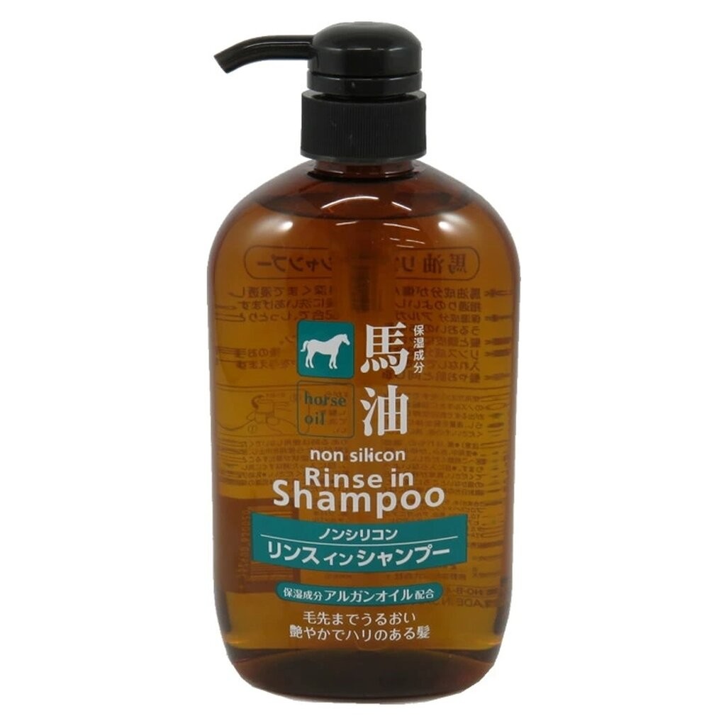 แชมพูผสมครีมนวด Kumano yoshi horse oil Rinse in Non silicon shampoo 600 ml