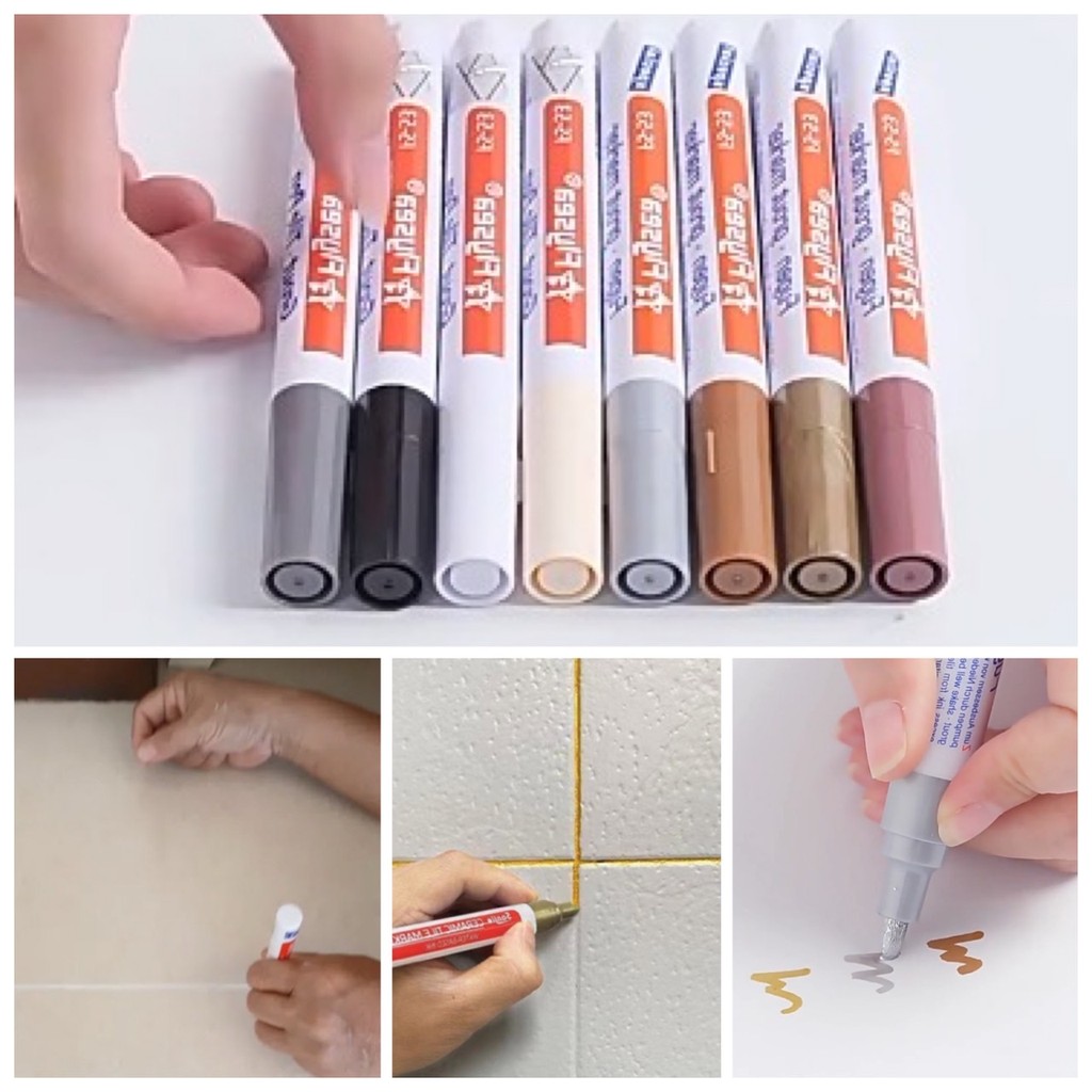 👉 ยาแนว ปากกา ซ่อมสี ร่องกระเบื้อง ปากกายาแนว ยาแนวกระเบื้อง รุ่นอัพเกรด เนื้อหนา กันเชื้อรา กันรั่ว กันซึม ซ่อม  👉