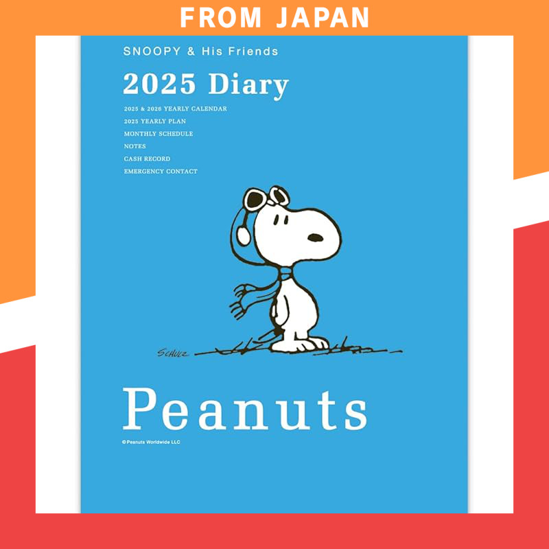 Japan Hallmark Snoopy Planner 2025 A5 Monthly Flying Ace Blue 834-944 (Starts in October 2024)
