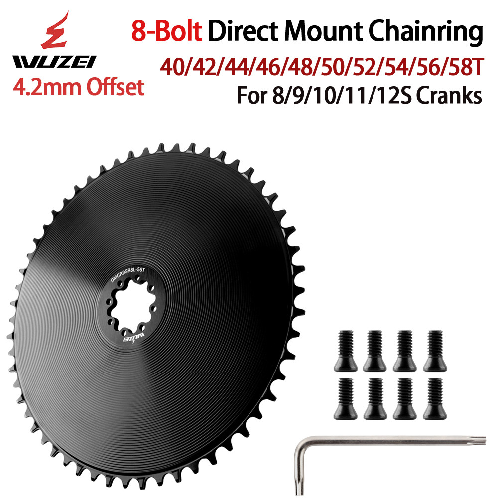 Wuzei 4.2mm Offest 8-Bolt ปิด Chainring 40-58T สําหรับ SRAM FORCE AXS 12V ข้อเหวี่ยง 8/9/10/11/12S แคบกว้าง Direct Mount Sprocket