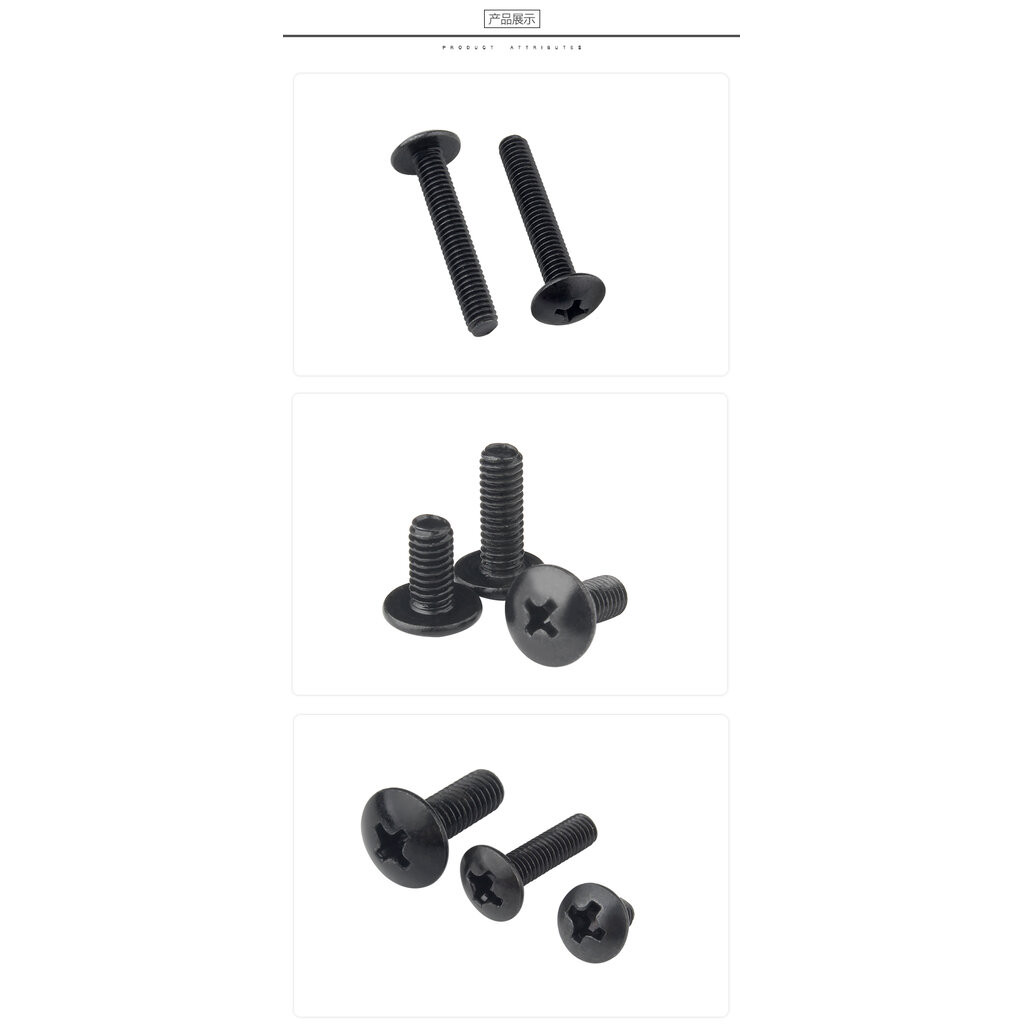 (สินค้ามีตัวเลือก) [NUT] น๊อต TM3 สีดำ สกรูหัวแฉกกว้าง 6.5mm เกลียว M3