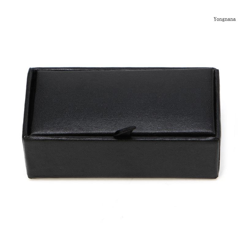 CH* สีดํา Cufflink สําหรับกรณีแหวนจัดเก็บผู้ถือแสดงกล่องเครื่องประดับสําหรับกระดุมข้อมือ