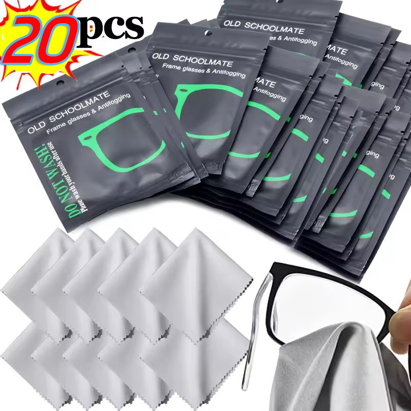 5/10/20 ชิ้น Multifuncional Anti-fog แว่นตาผ้าเช็ดทําความสะอาดเลนส์แว่นตาแบบห่อส่วนบุคคล