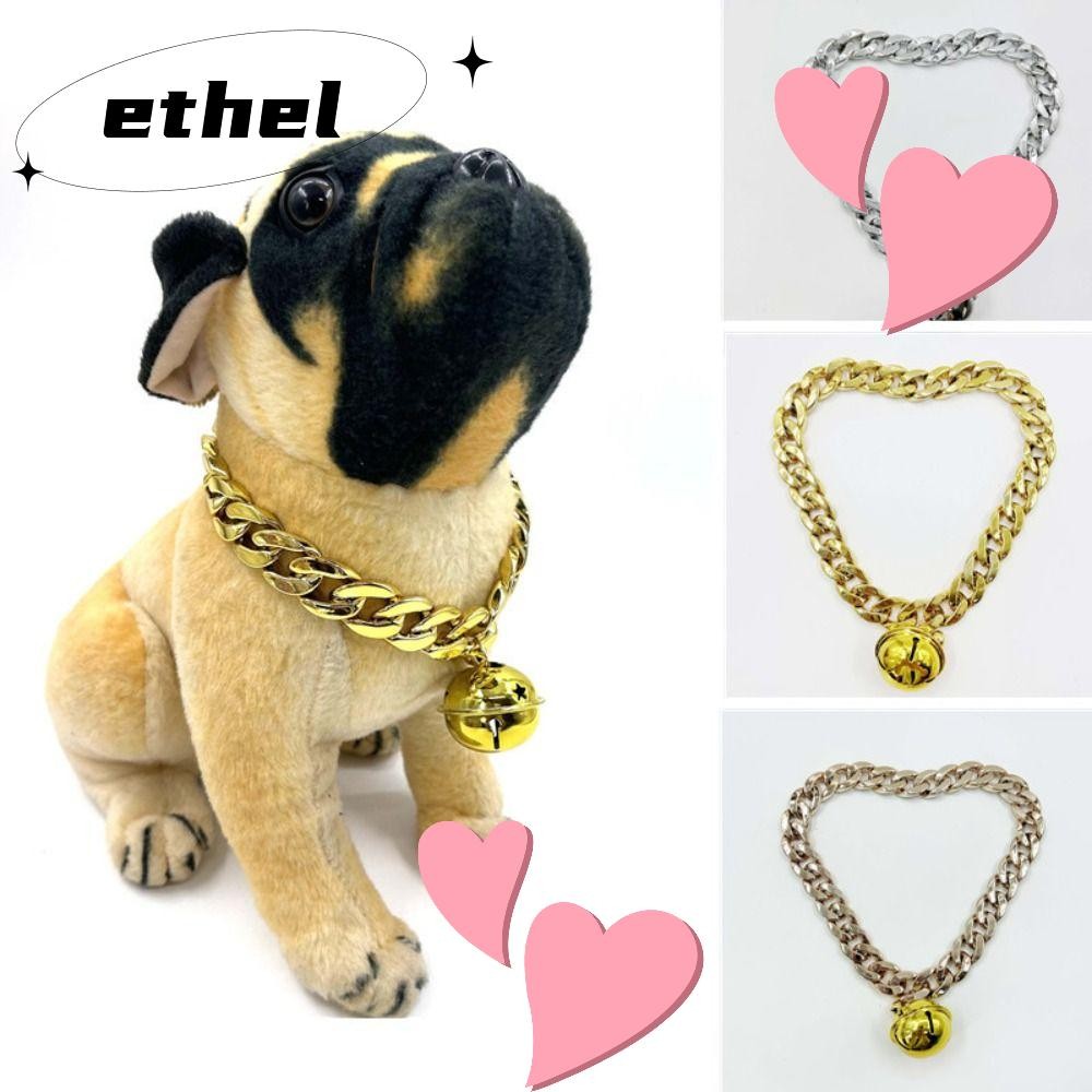 Ethel1 ปลอกคอสุนัข, พลาสติก 25 ซม. 30 ซม. 40 ซม. สร้อยคอสัตว์เลี้ยง, แฟชั่นซิลเวอร์โกลด์โรสโกลด์โซ่สุนัขอุปกรณ์สุนัขแมว