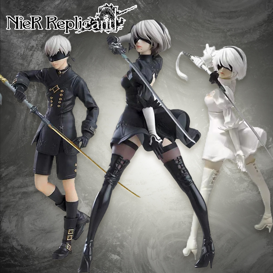 อะนิเมะ 18 ซม. NieR:ตัวเลข Automata Yorha หมายเลข 2 พีวีซีแอ็คชั่นพีวีซีรุ่นคอลเลกชันเครื่องประดับของเล่นตกแต่งเดสก์ทอปรถยนต์