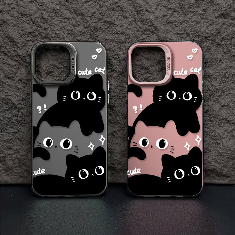 🔥ส่งจากไทย🔥 เคสไอโฟน11/12/13/14/15 Pro Max Cute Black Cat TPU Matte Case For iPhone 11 12 13 14 15 16 PRO XS XR XSMAXเคส - รูปที่ 4