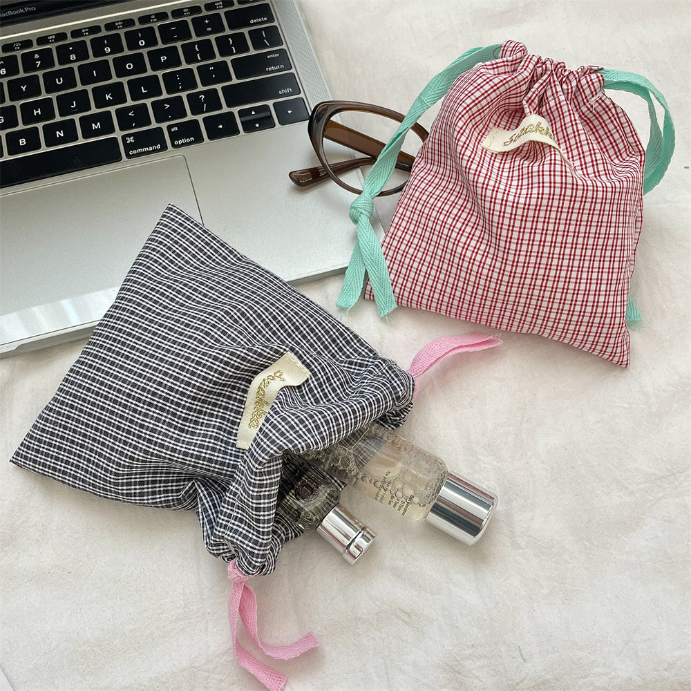 43222 สไตล์ Drawstring กระเป๋า Drawstring กระเป๋าแบบพกพาแบบพกพา Sundries เครื่องสําอางลิปสติกกระเป๋า