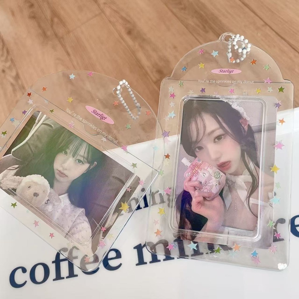 Ins Ancient High Transparent Star PVC Card Holder Idol 3 นิ้ว Card Protective Organizer