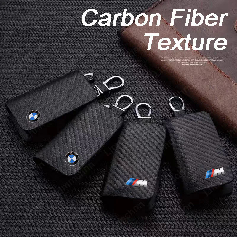 Carbon Fiber Car Key Case Bag For BMW 1 3 5 Series E90 E91 E92 E60 E70 E71 E72 E82 E87 E88 E89 F10 F