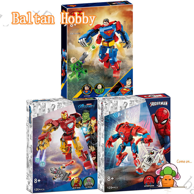 Baltan Toy HN3X เข้ากันได้กับซูเปอร์ฮีโร่ 76302 Superman 76307Iron Man Mech vs. Ultron 76308 Spider-
