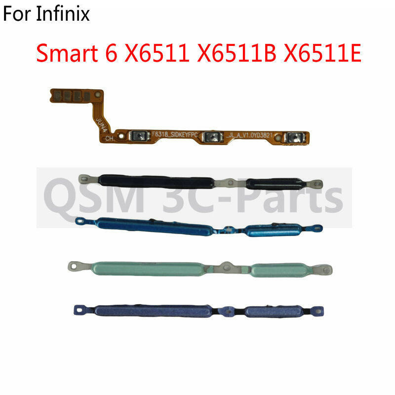 ปุ่มปรับระดับเสียงไฟ flex สําหรับ Infinix Smart 6 X6511 X6511B X6511E สวิทช์เปิด OFF Key Mute Volume