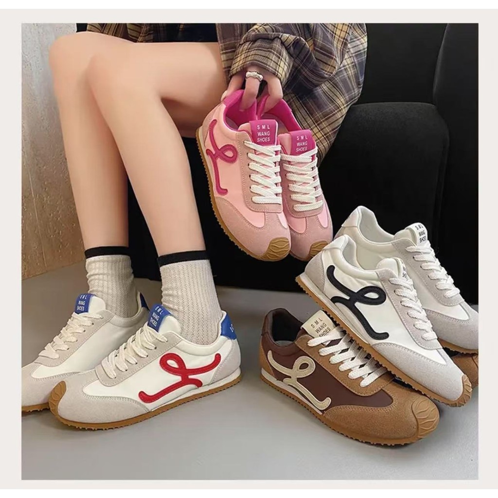 Sale!!! One for all พร้อมส่งจากไทย TX654 รองเท้าผ้าใบผูกเชือกย้อนยุค ส้นแบน ฤดูสปริง สไตล์เกาหลี สำหรับผู้หญิง
