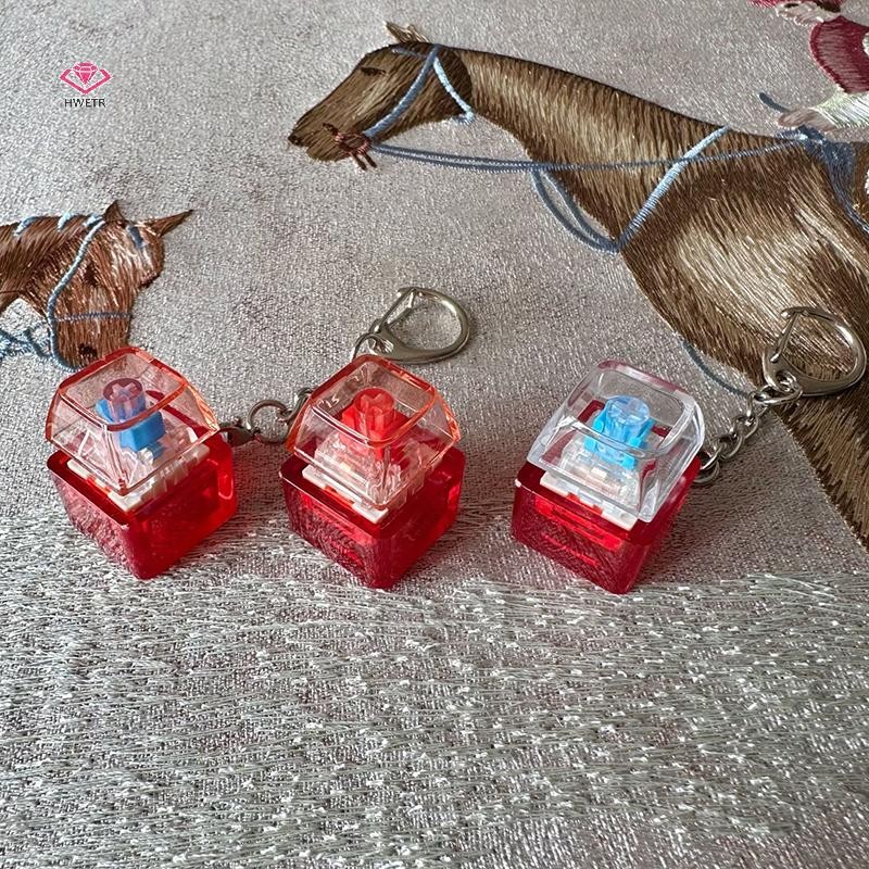 HWETR Creative Keycap พวงกุญแจ Dpression Keycap จี้คีย์บอร์ด Keyswitch พวงกุญแจแปลกกระเป๋าเป้สะพายหลังตกแต่งของขวัญใหม่
