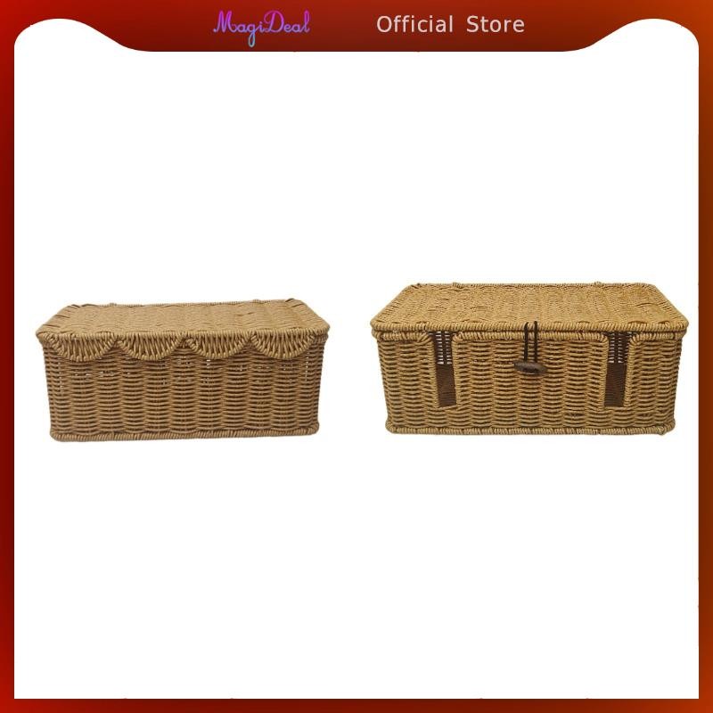 MagiDeal การจัดการสายเคเบิลกล่องเปิดสายไฟ Rustic Decor อเนกประสงค์กล่องเก็บไฟสําหรับโต๊ะหลวมการจัดการสายไฟบ้าน