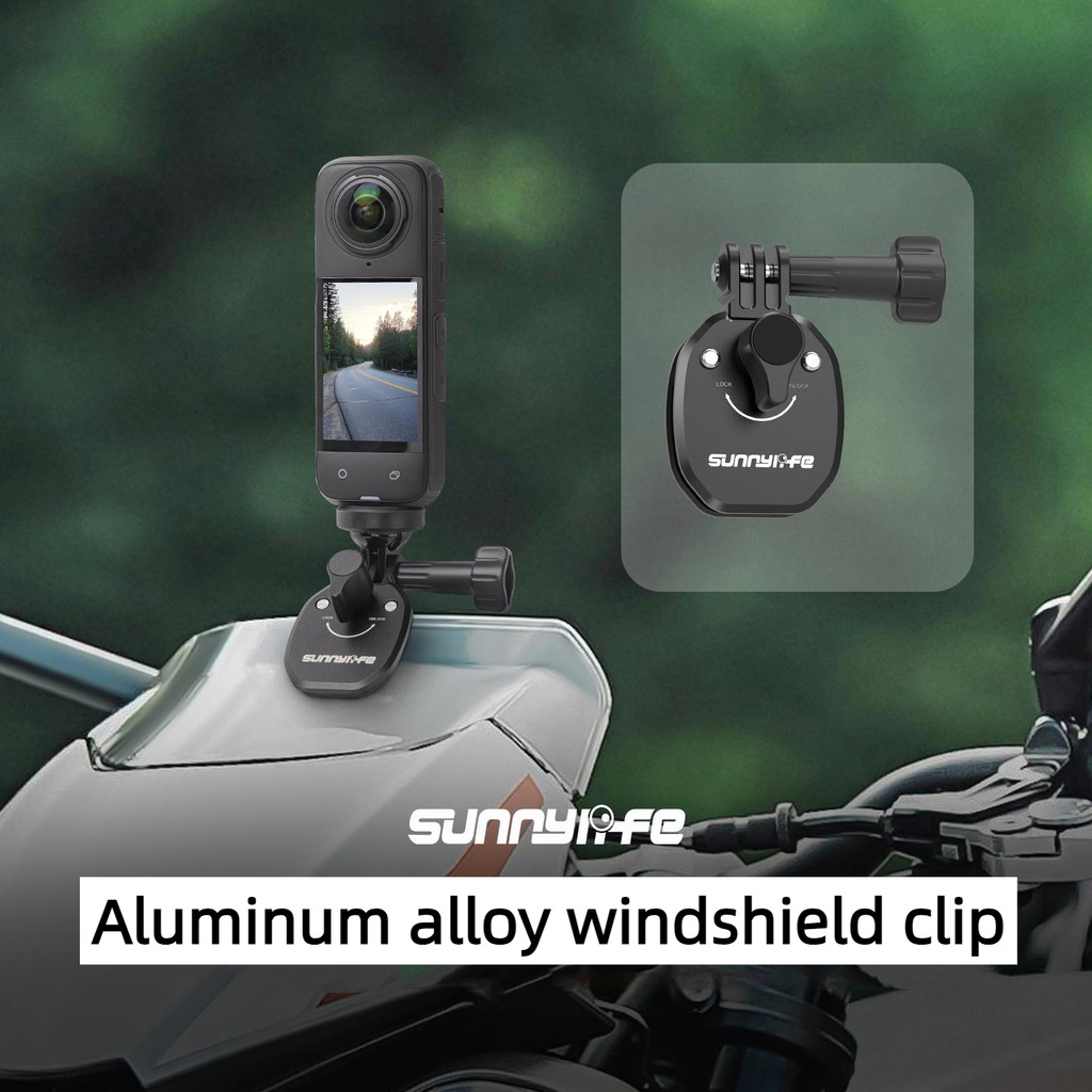 สําหรับ DJI OSMO 360/Insta360 X5/X4 คลิปกระจกหน้ารถรถจักรยานยนต์ Pocket 3/Action 5 Pro วงเล็บกล้องคลิปกระจกหน้ารถอุปกรณ์เสริมกล้อง