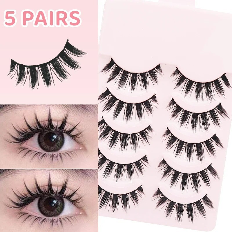 5 คู่ธรรมชาติมังงะ Lashes Eyes Lashes ขนตายาวปลอม Lashes Extension