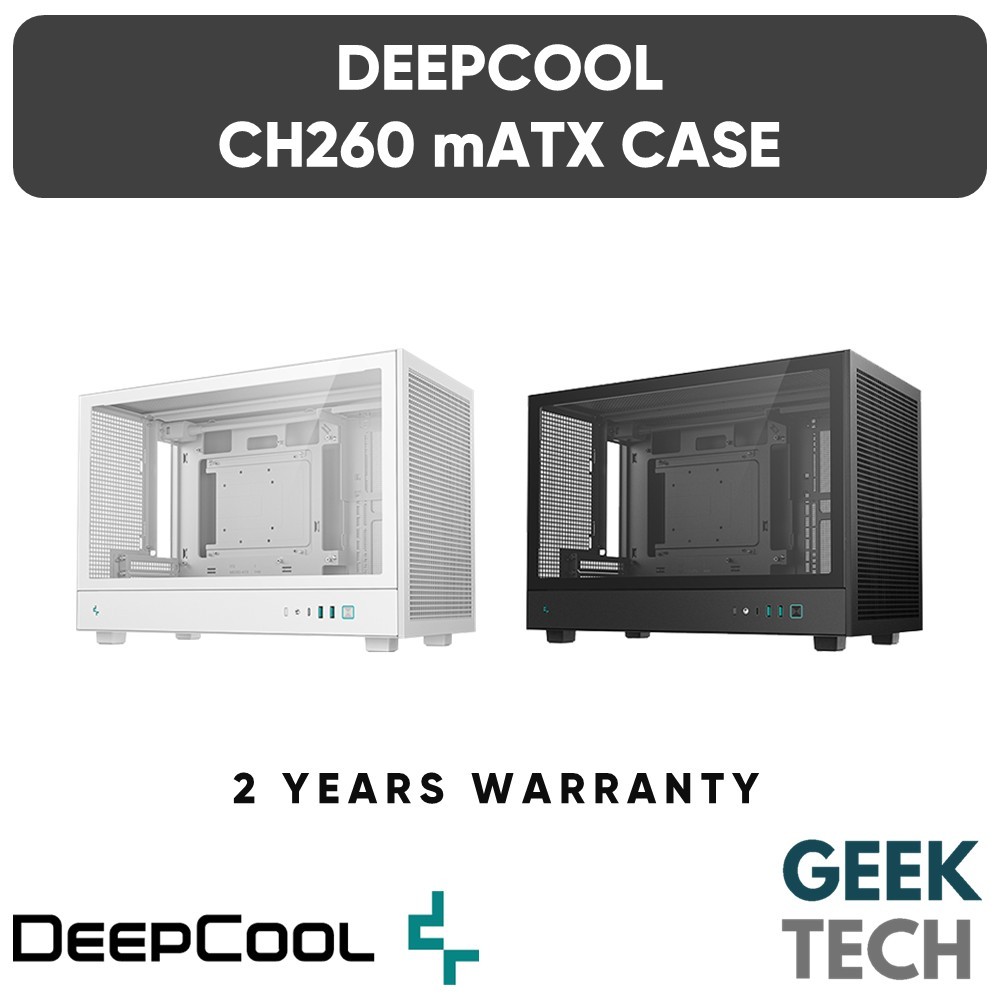 DEEPCOOL CH260 mATX Micro ATX Desktop PC Casing (สีดํา/ขาว)