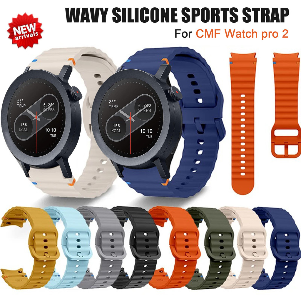 20 มม./22 มม.ซิลิโคนหยักสําหรับ CMF นาฬิกา pro 2 สีหัวเข็มขัดสร้อยข้อมือสําหรับ CMF นาฬิกา pro สําหรับผู้ชายและผู้หญิง