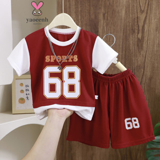 【YAOEENH】80-140ซมฤดูร้อนชายบางชุดแขนสั้นขนาดเล็กขนาดกลางเด็ก…